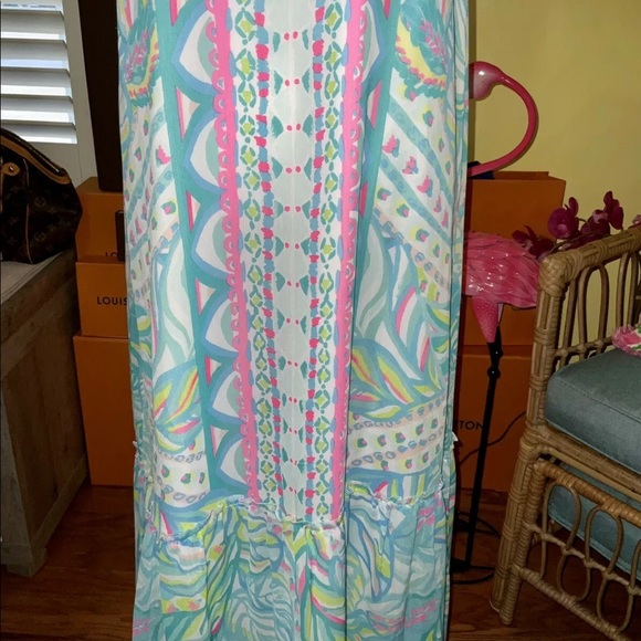Lilly Pulitzer NWT Winni Chiffon Maxi Dress Maraca My World Size XXS,S - Picture 6 of 14